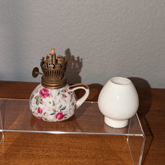 Lefton Rose Chintz Finger Lamp 686R Vintage - Picture 6 of 12